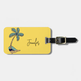 Trendy Palm Tree Vacation Luggage Tag