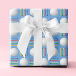 Trendy Pastel Blue Golf Ball and Tee Gift  Wrapping Paper<br><div class="desc">Trendy golf wrapping paper. White golf balls and multi-colour tees in a regulated grid pattern over a bold modern coloured background. Suitable for Christmas holiday,  Father's Day,  Mother's Day,  graduation,  birthdays and more! Perfect for your special golfer. Contact for assistance with any customisations to fit your wishes.</div>