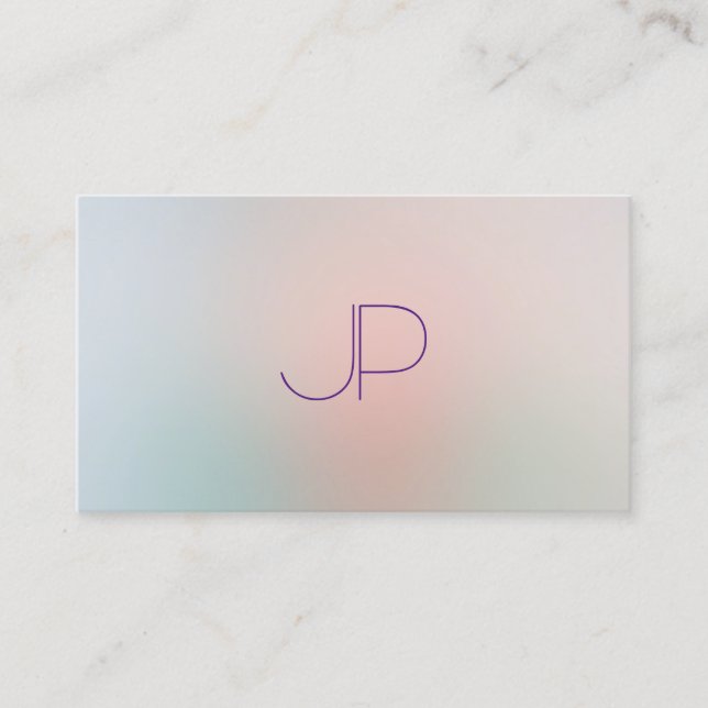 Trendy Pastel Colours Modern Monogram Template Business Card (Front)