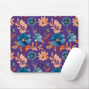 Trendy Pastel Flowers Mouse Pad