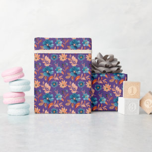 Trendy Pastel Flowers Wrapping Paper