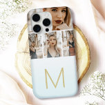 Trendy Pastel Ombre Photo Collage Monogram Initial iPhone 16 Pro Max Case<br><div class="desc">Create a unique, stylish accessory with this personalised photo collage phone case, featuring space for four of your favourite images and an elegant monogram. This design offers a sleek, modern layout with a soft gradient background and customisable gold initial. Perfect for showcasing your favourite memories while protecting your phone in...</div>