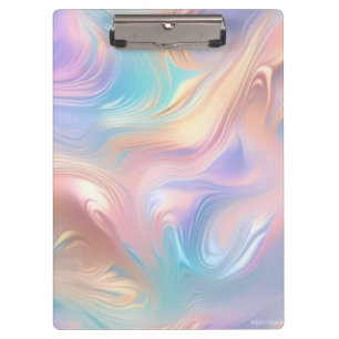 Trendy pastel Pink Blue yellow abstract waves Clipboard