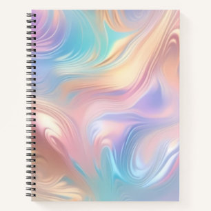 Trendy pastel Pink Blue yellow abstract waves Notebook
