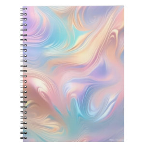 Trendy pastel Pink Blue yellow abstract waves Notebook