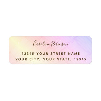 Trendy Pastel Rainbow Pattern Return Address