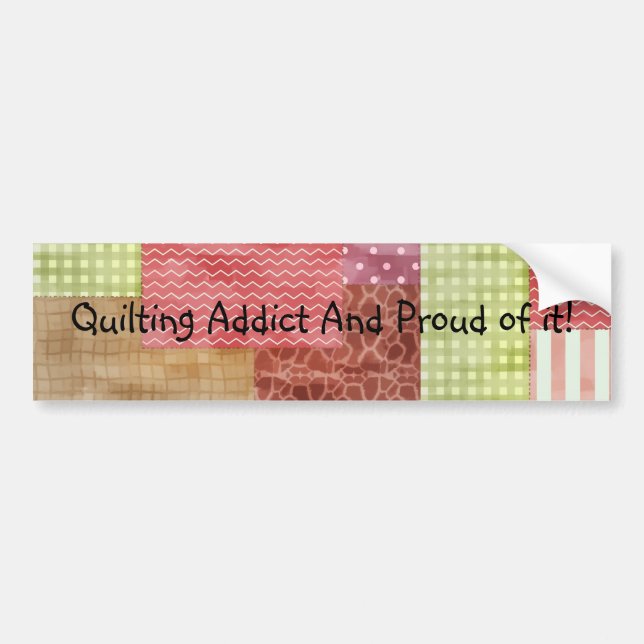 Trendy Patchwork Quilt Bumper Sticker (Front)
