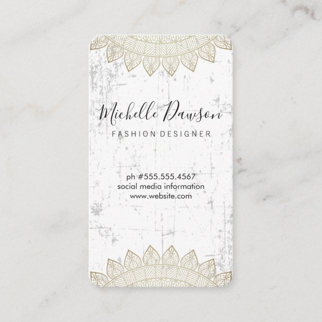 Trendy Patter Distressed Business Card (Front)