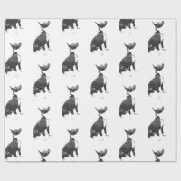 Trendy pattern black and white Pit Bull dog Wrappi