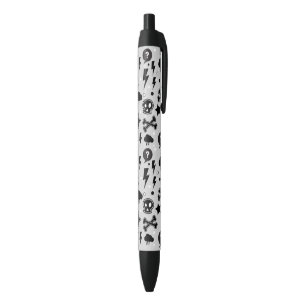 Trendy pattern black ink pen