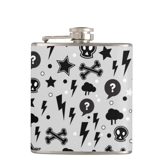 Trendy pattern hip flask (Front)