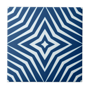 Trendy pattern with stars white and blue M5 Tile