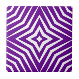 Trendy pattern with stars white and purple M8 Tile