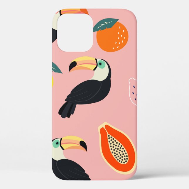 Trendy pattern with toucan and abstract tropical f Case-Mate iPhone case (Back)