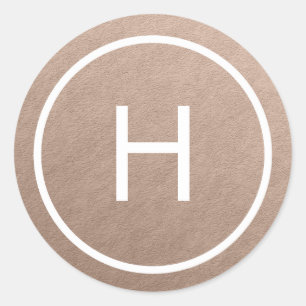 Trendy Peace Round Monogram Stickers