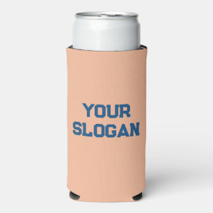 Trendy Peach and Blue Colours Minimal Personalised Seltzer Can Cooler