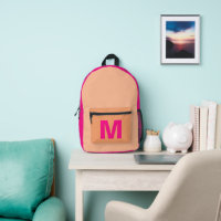 Trendy peach and hot pink with Monogram name