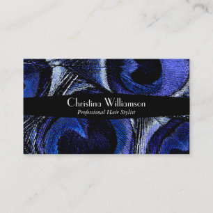 Trendy Peacock Feathers Business Card