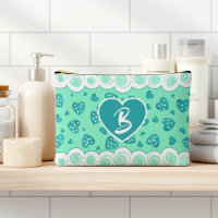 Trendy Peppermint Green Heart With Dots And Swirls