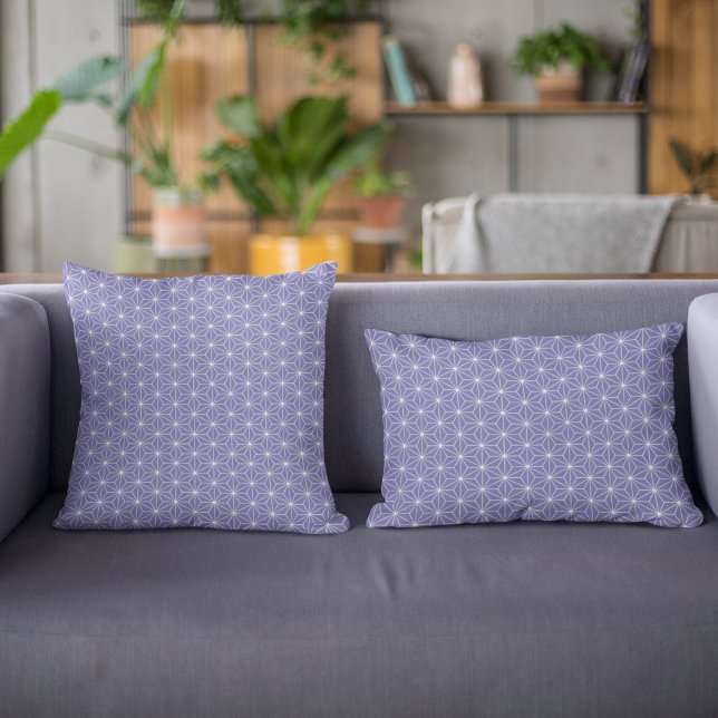 Trendy Periwinkle Geometric Japanese Pattern Cushion (Creator Uploaded)
