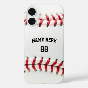 Trendy Personalised Baseball Name and Number iPhone 16 Case