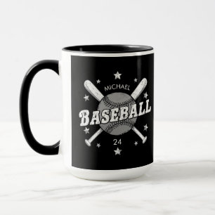Trendy Personalised Baseball Name and Number  Mug