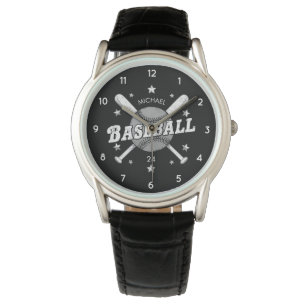Trendy Personalised Baseball Name and Number  Watch