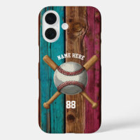 Trendy Personalised Baseball Name and Number Wood 