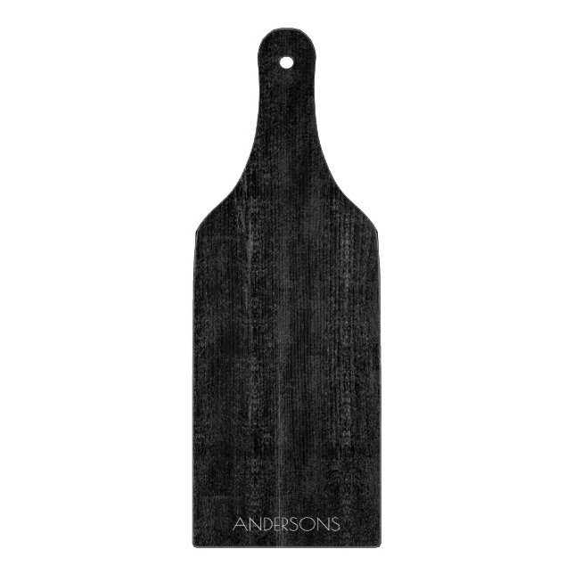 Trendy Personalised Black Wood Cutting Board (Front)