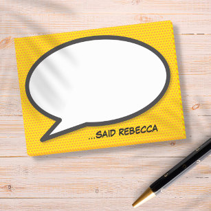 Trendy Personalised Comic Book Speech Bubble  Post-it Notes