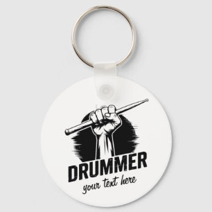 Trendy Personalised Drummer Fist With Drumsticks   Key Ring