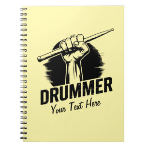 Trendy Personalised Drummer Fist With Drumsticks   Notebook