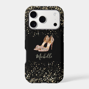 Trendy Personalised High Heels Gold Black
