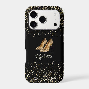 Trendy Personalised High Heels Gold Black