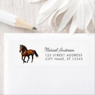Trendy Personalised Horse Return Address