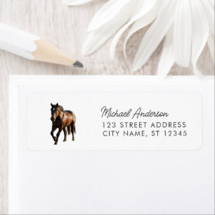 Trendy Personalised Horse Return Address