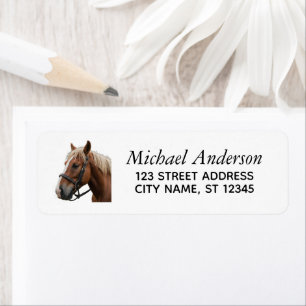 Trendy Personalised Horse Return Address