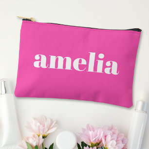 Trendy Personalised Hot Pink Accessory Pouch
