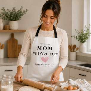 Trendy Personalised Mum We Love You Apron