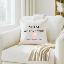 Trendy Personalised Mum We Love You Gift Throw Pil