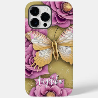 Trendy Personalised Name Butterfly Case-Mate iPhone 14 Pro Max Case