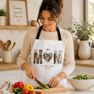 Trendy Personalised Photo MOM Heart Apron
