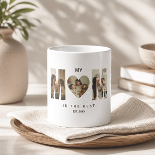 Trendy Personalised Photo MOM Heart Mug