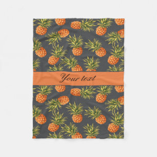 Trendy Personalised Pineapple Fleece Blanket