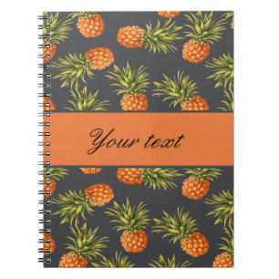 Trendy Personalised Pineapple Spiral Notebook