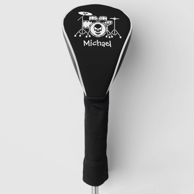 Trendy Personalised skull Drum Set Music Drummer   Golf Head Cover (Front)