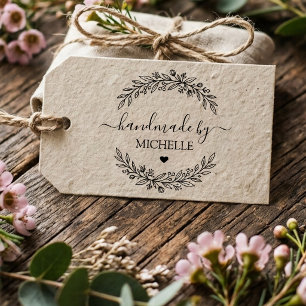 Trendy Personalised Stylish Handmade With Love     Rubber Stamp