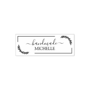 Trendy Personalised Stylish Handmade With Love Sel Self-inking Stamp