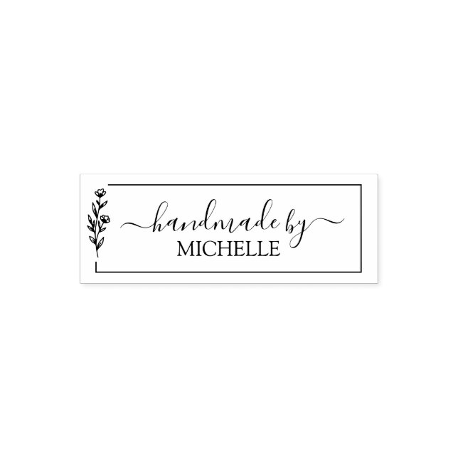 Trendy Personalised Stylish Handmade With Love Self-inking Stamp (Design)