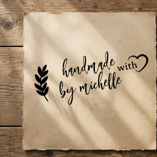 Trendy Personalised Stylish Handmade With Love Self-inking Stamp